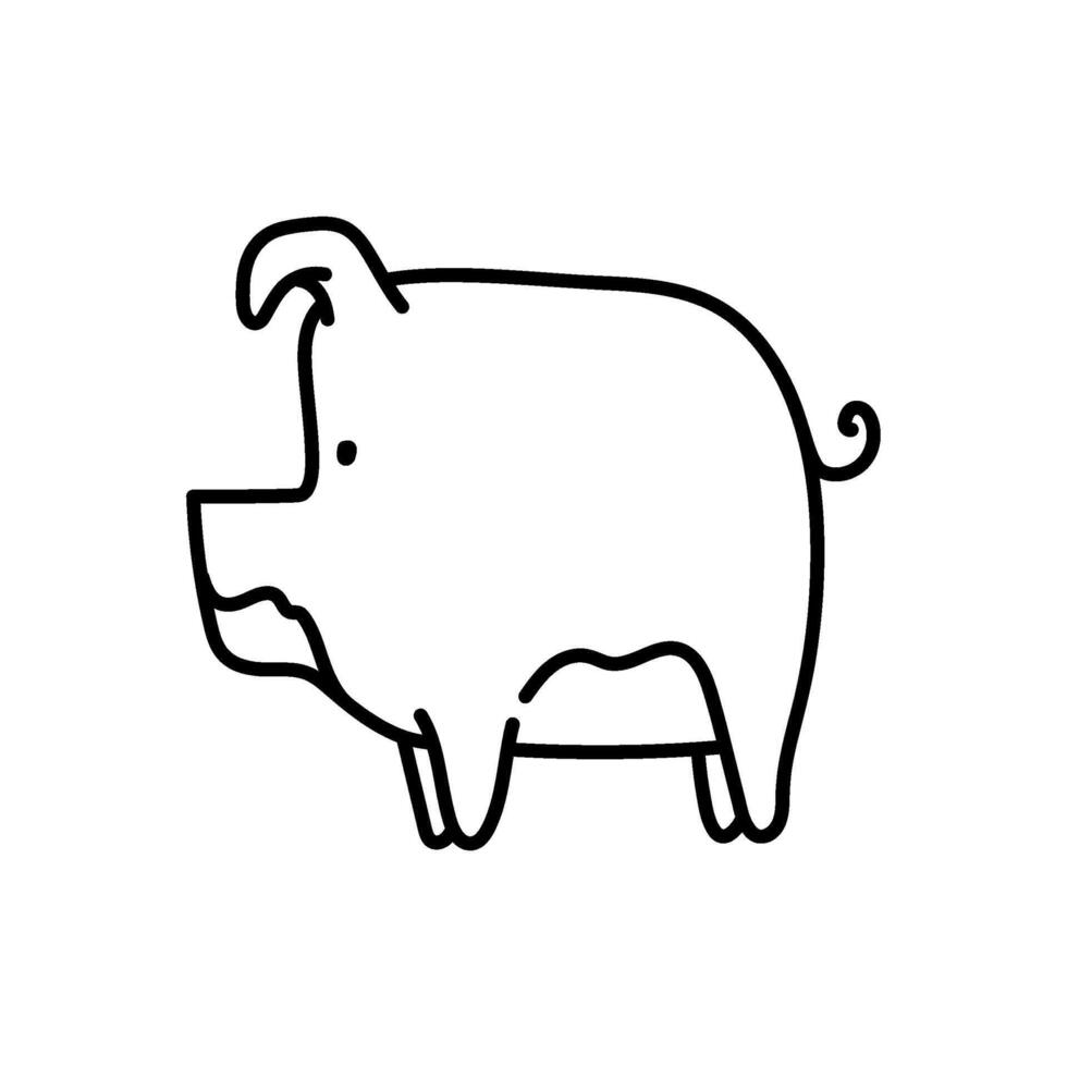 Schwein Symbol Hand gezeichnet Vektor Illustration