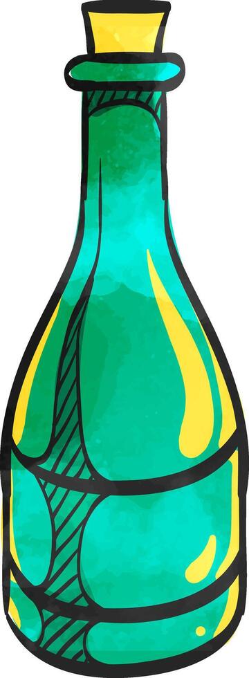 vin flaska ikon i Färg teckning. dryck romantisk par vektor