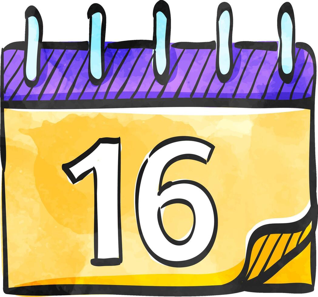 kalender ikon i Färg teckning. evenemang arrangör påminnelse schema vektor