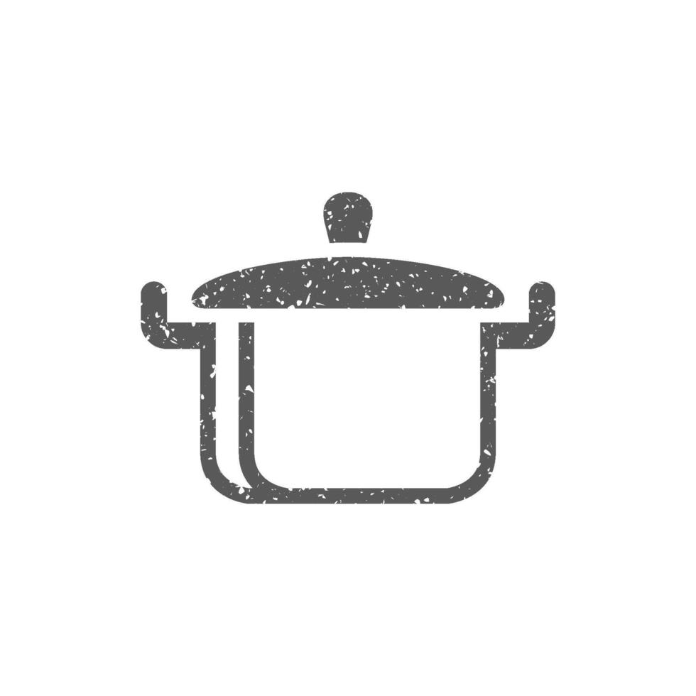 matlagning panorera ikon i grunge textur vektor illustration