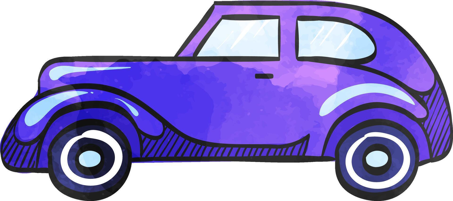 Jahrgang Auto Symbol im Farbe Zeichnung. retro Automobil Kollektor vektor