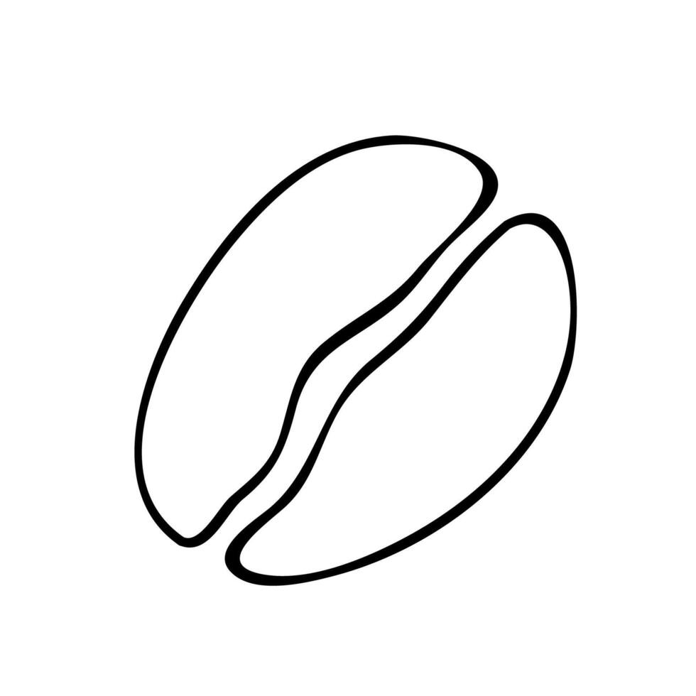 kaffe bönor ikon. hand dragen vektor illustration. redigerbar linje stroke