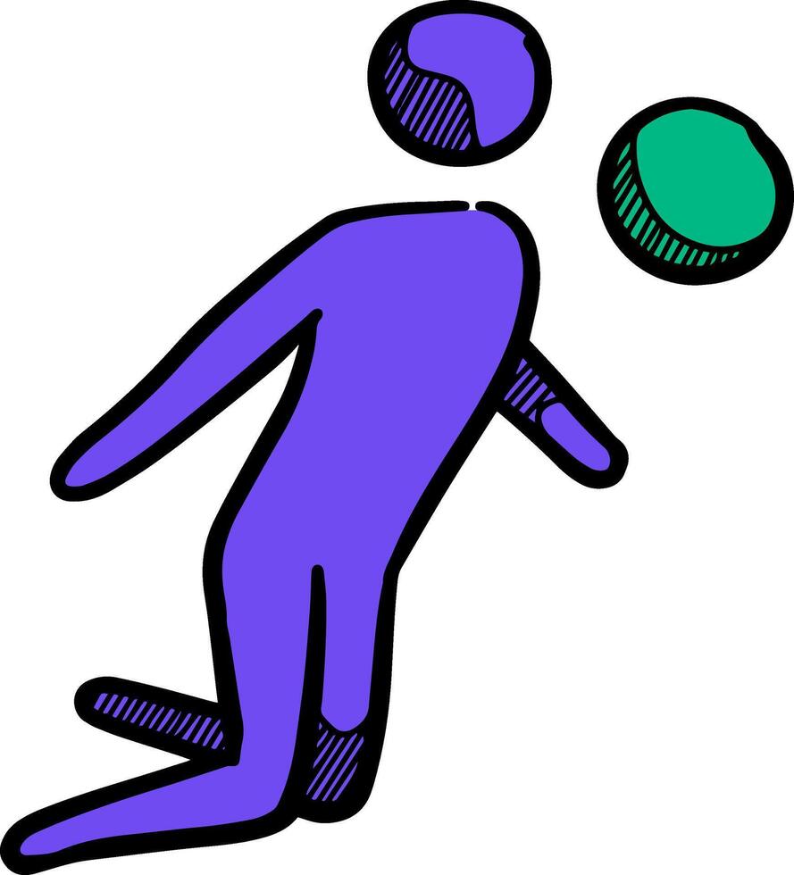 skizzieren Symbole Fußball Spieler Farbe Vektor Illustration