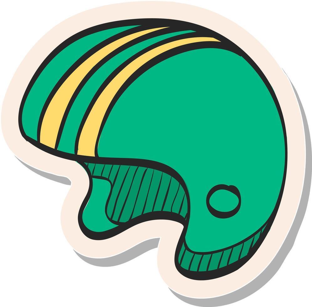 Hand gezeichnet Motorrad Helm Symbol im Aufkleber Stil Vektor Illustration