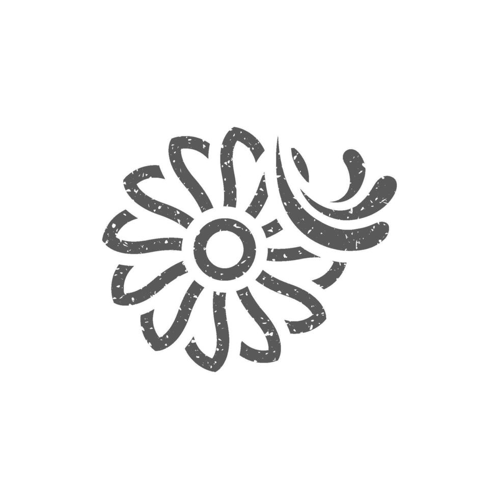 Wasser Turbine Symbol im Grunge Textur Vektor Illustration
