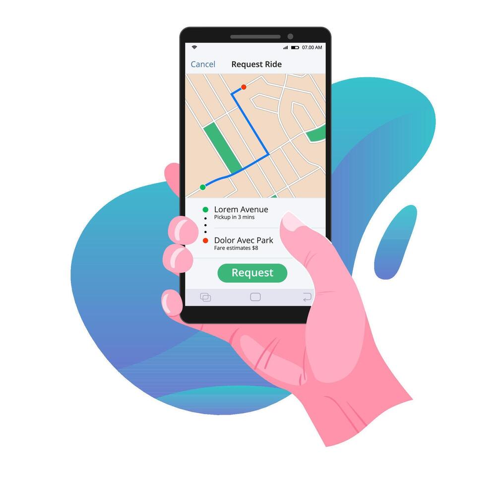 Taxi App Reiten Anfrage vektor