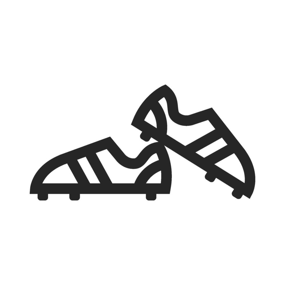 fotboll sko ikon i tjock översikt stil. svart och vit svartvit vektor illustration.