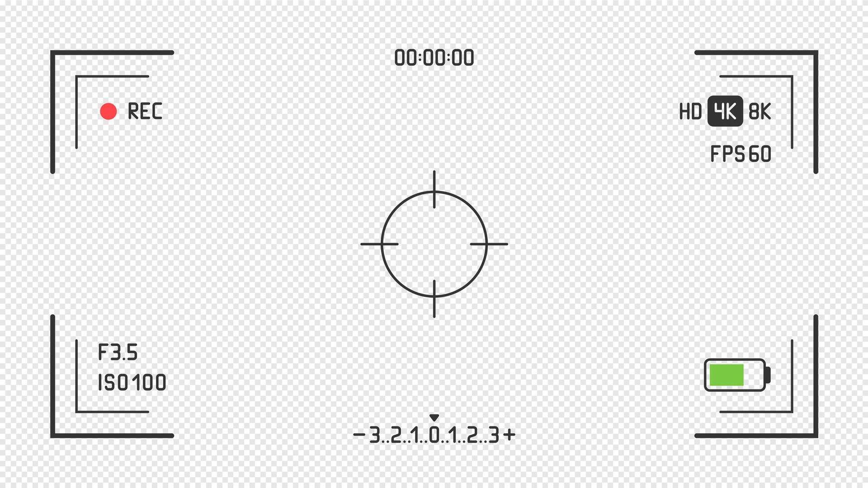 Video Kamera Rahmen Sucher auf transparent Hintergrund vektor