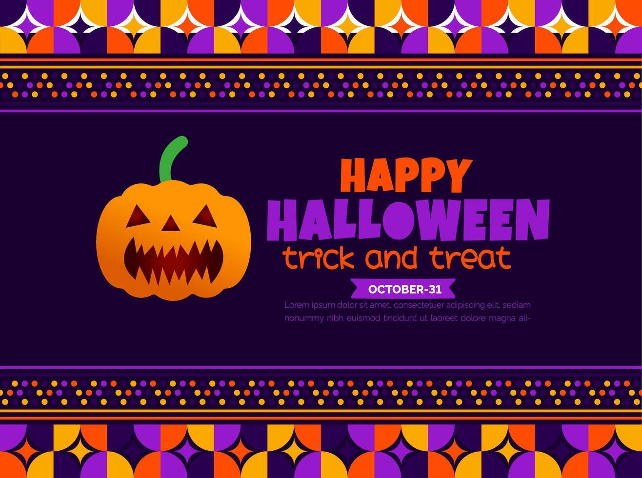 31 oktober Lycklig halloween bakgrund design med pumpor. använda sig av till bakgrund, baner, plakat, fest inbjudan kort, bok omslag och affisch design mall med text inskrift och standard Färg. vektor
