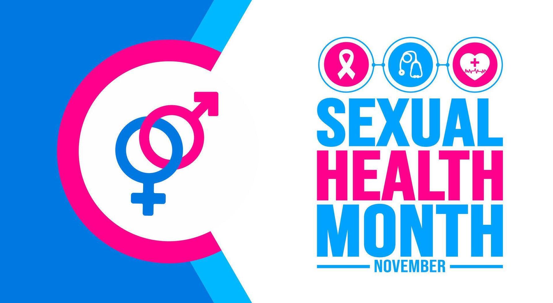 November ist National Sexual- Gesundheit Monat Hintergrund Vorlage. Urlaub Konzept. Hintergrund, Banner, Plakat, Karte, und Poster Design Vorlage mit Text Inschrift und Standard Farbe. Vektor. vektor