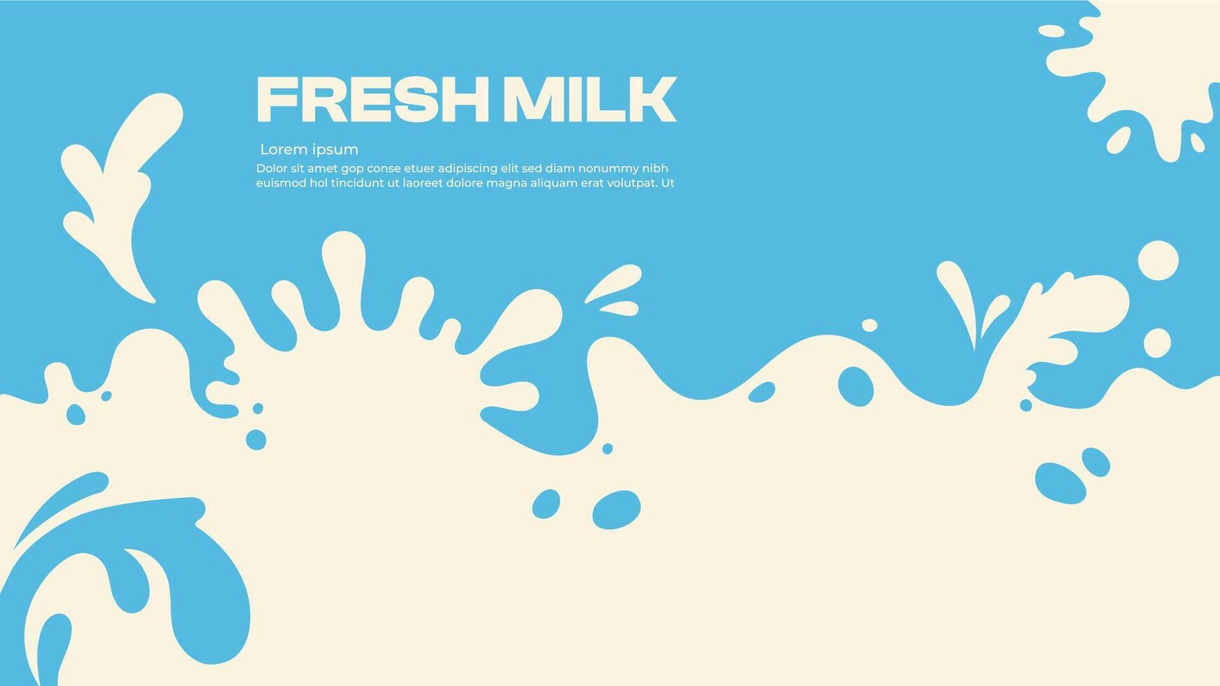Milch Spritzen Hintergrund. Gießen Flüssigkeit Molkerei Produkte, glatt fließen von Süss Molkerei Milch Shake. Vektor glatt Hintergrund mit Gießen Milch