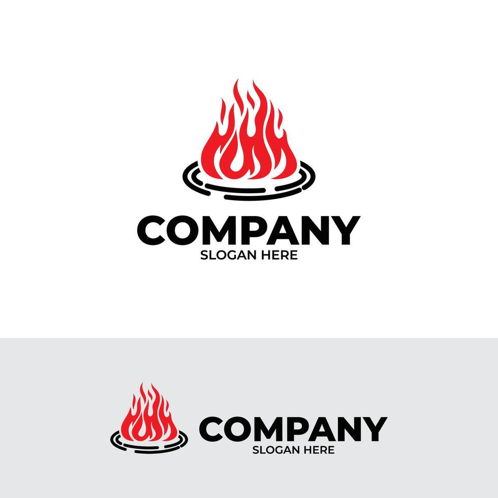 Silhouette von Feuer Flamme Logo Design Vorlage vektor