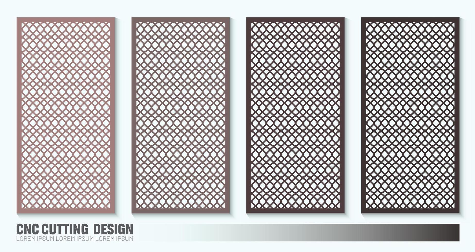 cnc laser skära panel design. abstrakt geometrisk mönster för träsnitt, papper kort, metall skärande begrepp vektor