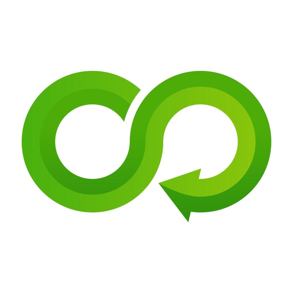 grön oändlighet logotyp ikon, hållbar symbol vektor
