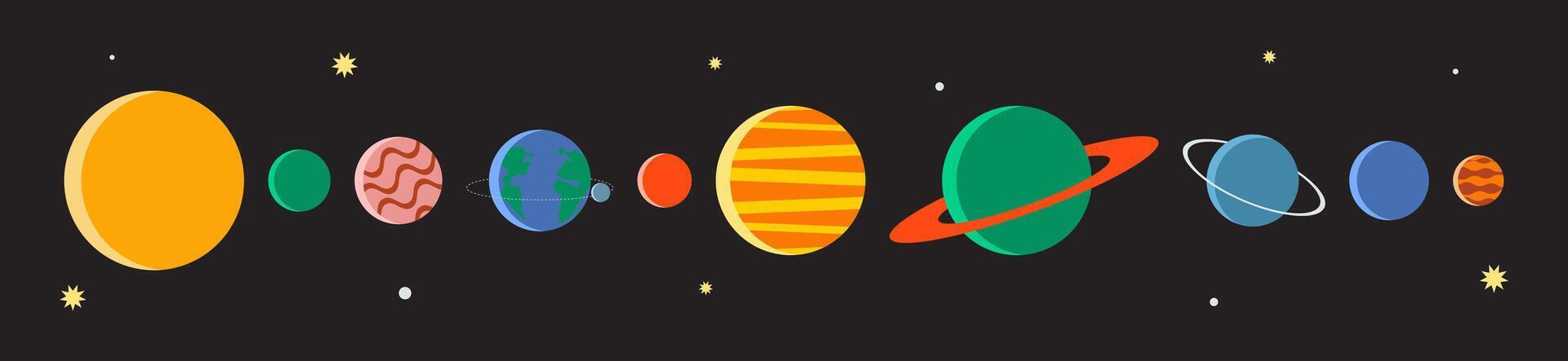 Solar- System. Raum Hintergrund. Vektor Illustration.