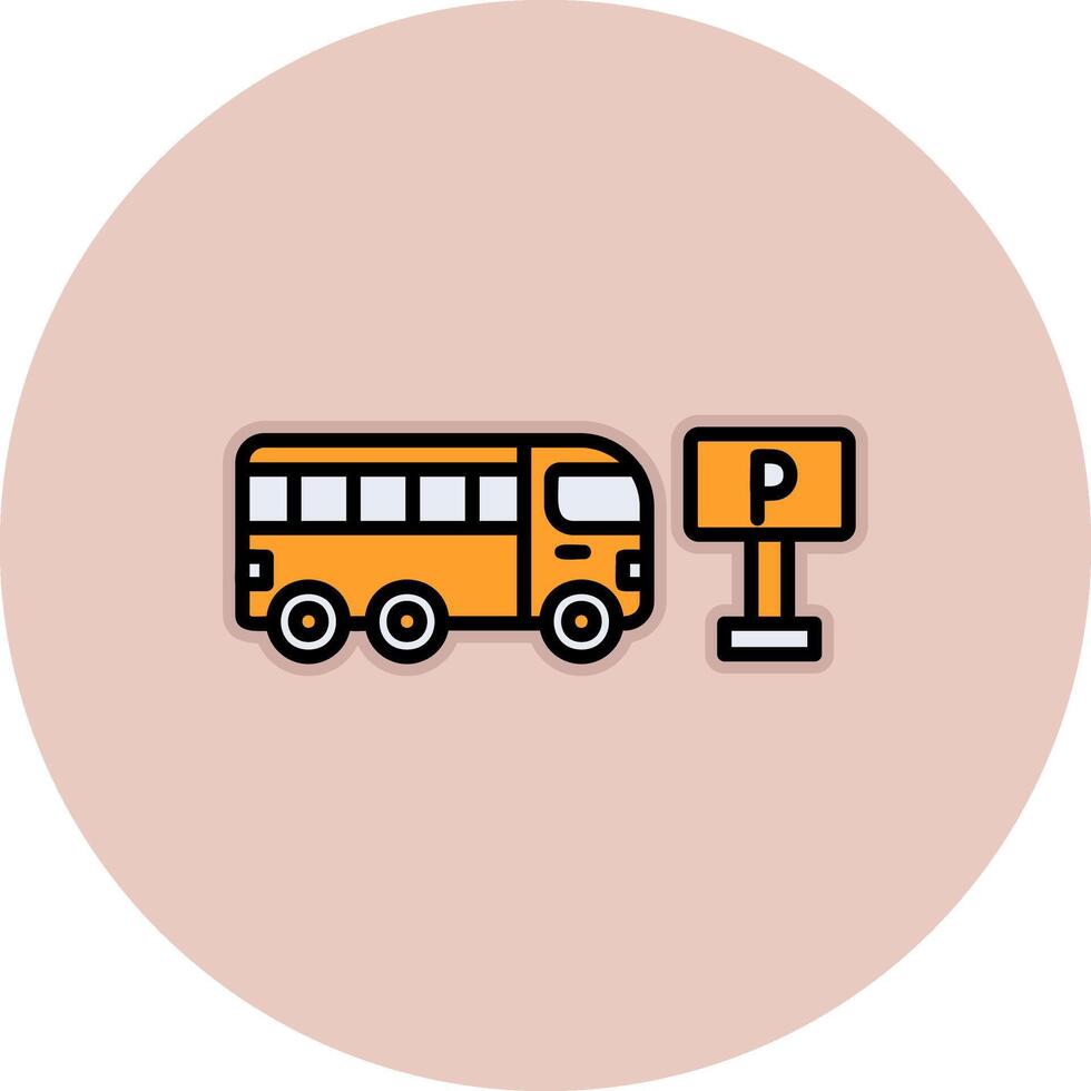 Bus Parkplatz Vektor Symbol