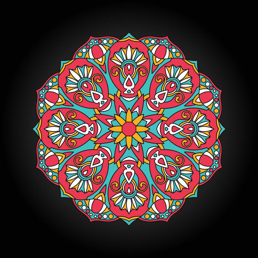 Blumenmandala. Vintage dekorative Elemente. orientalisches Muster, Vektorillustration. vektor