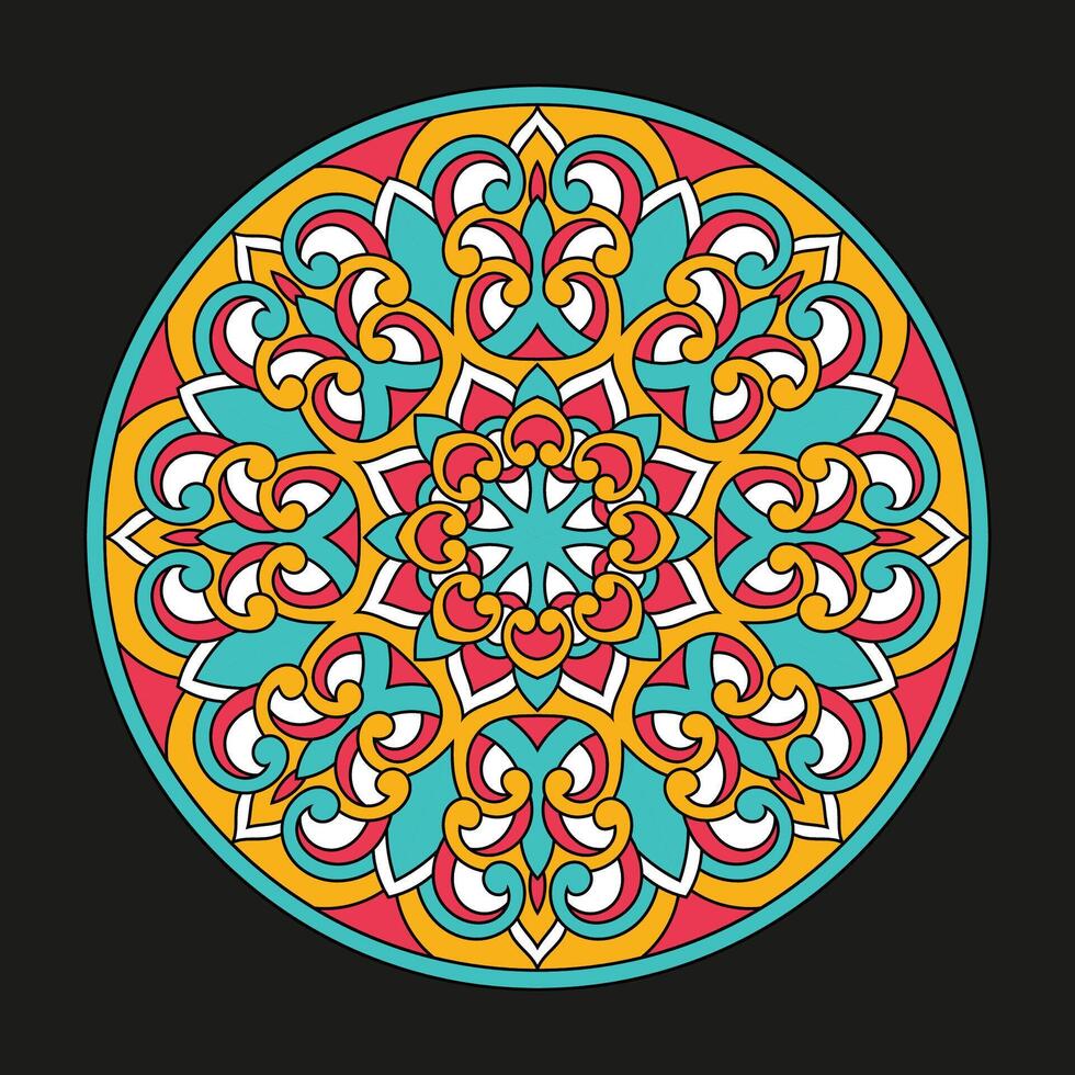 blomma cirkel mandala. årgång dekorativ element. orientalisk mönster, vektor illustration.