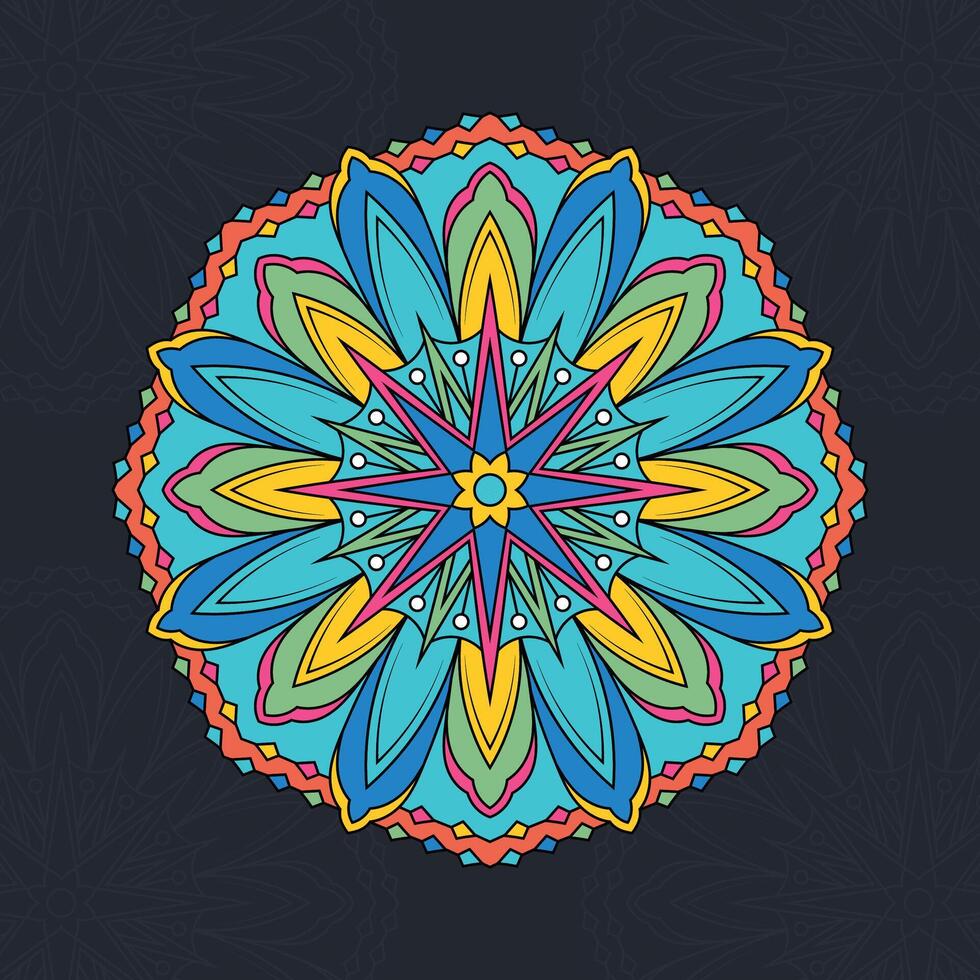 runden Blumen- Mandala Vektor Illustration