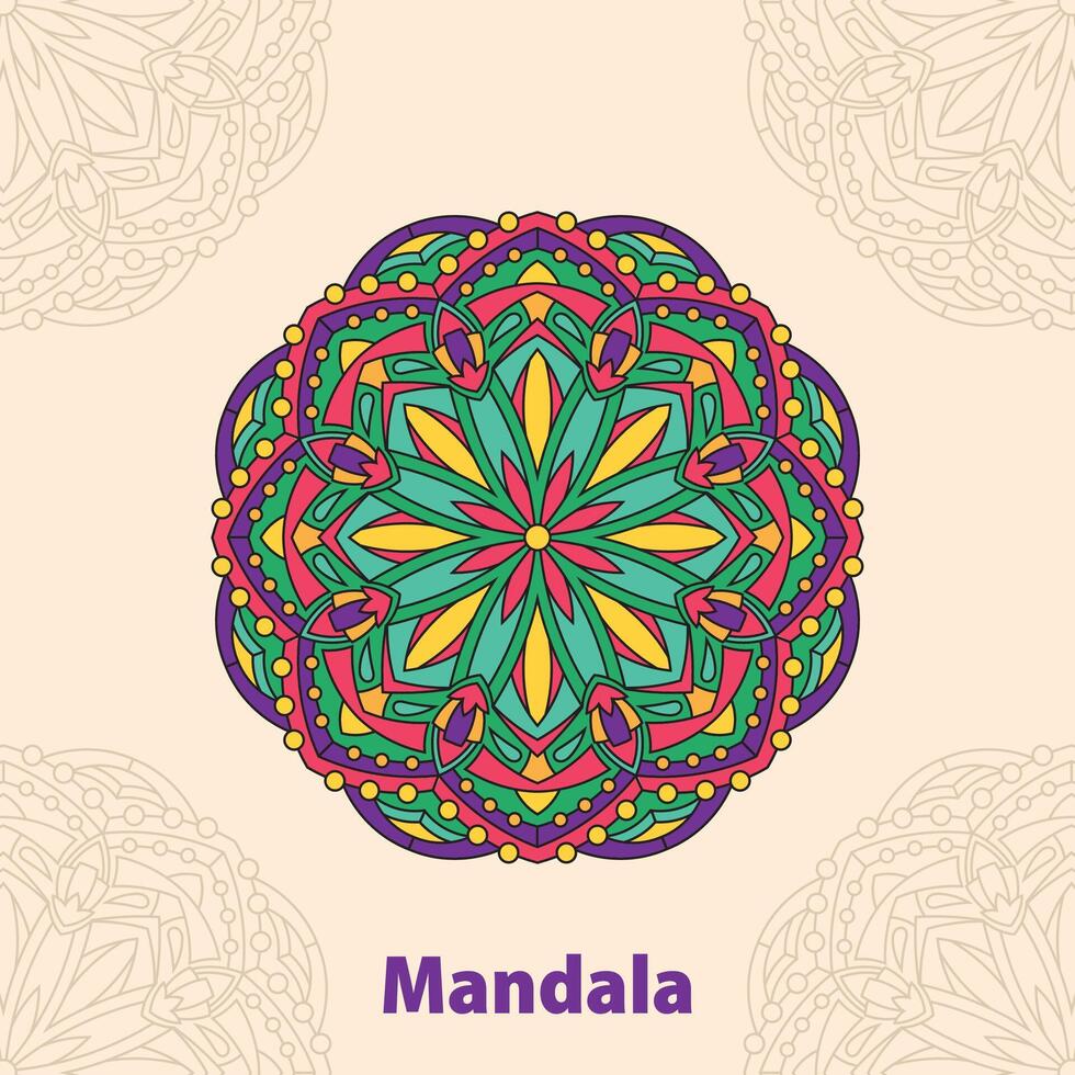 runden bunt Blumen- Mandala Vektor Illustration