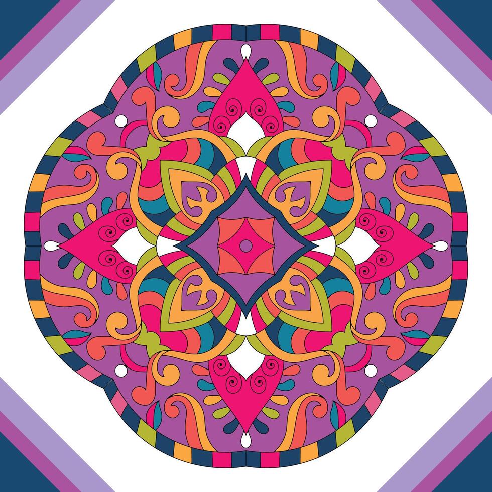 Blumen- Mandala Vektor Illustration bunt Design