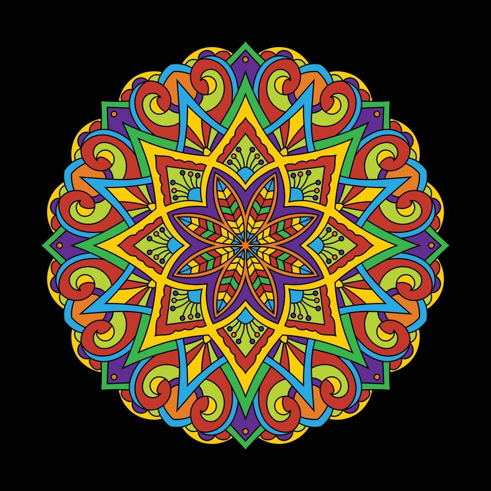 blomma mandala. vintage dekorativa element. orientaliskt mönster, vektorillustration. vektor