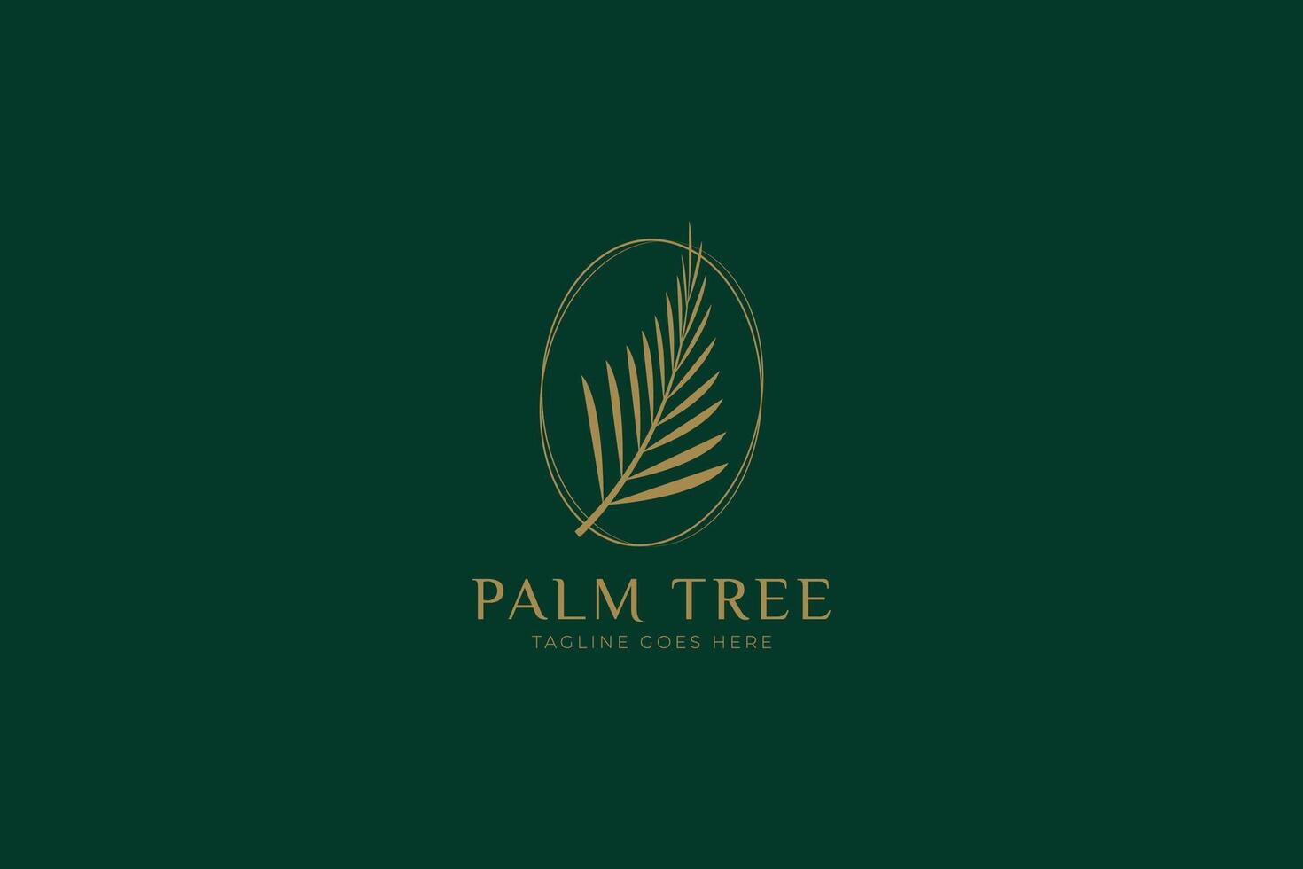 Palme Blatt Logo natürlich tropisch Schönheit Mode Resort Marke Identität Gold Prämie Luxus Konzept vektor
