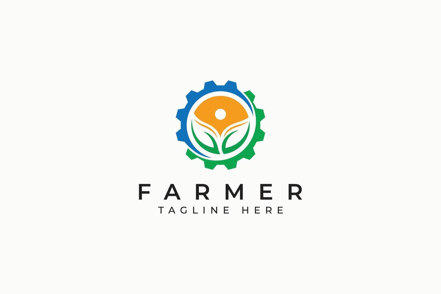 Farmer Fabrik mechanisch landwirtschaftlich organisch natürlich Industrie Produkt Logo vektor