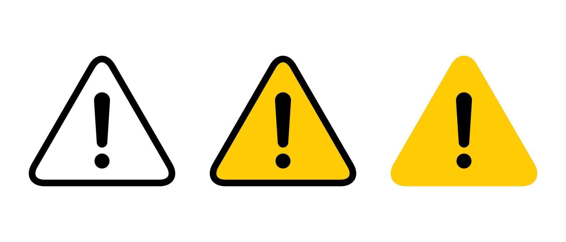 varna varning, varning, fara ikon vektor i platt stil. utrop mark tecken symbol på triangel