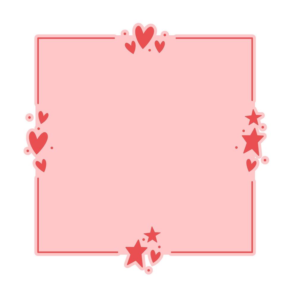 Rahmen mit Herzen. Valentinstag Tag gerundet Platz Hintergrund mit Herz Symbole. Liebe und Romantik. vektor
