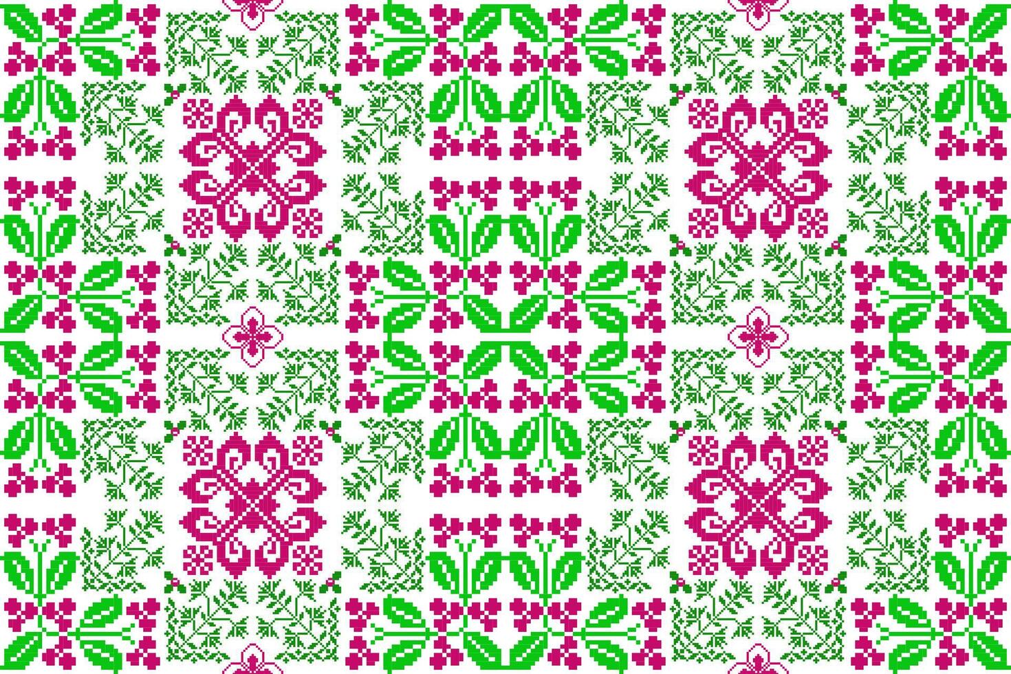 blommig korsa sy broderi bakgrund.geometrisk etnisk orientalisk sömlös mönster traditionell.aztec stil abstrakt vector.design för textur, tyg, kläder, inslagning, dekoration, matta. vektor