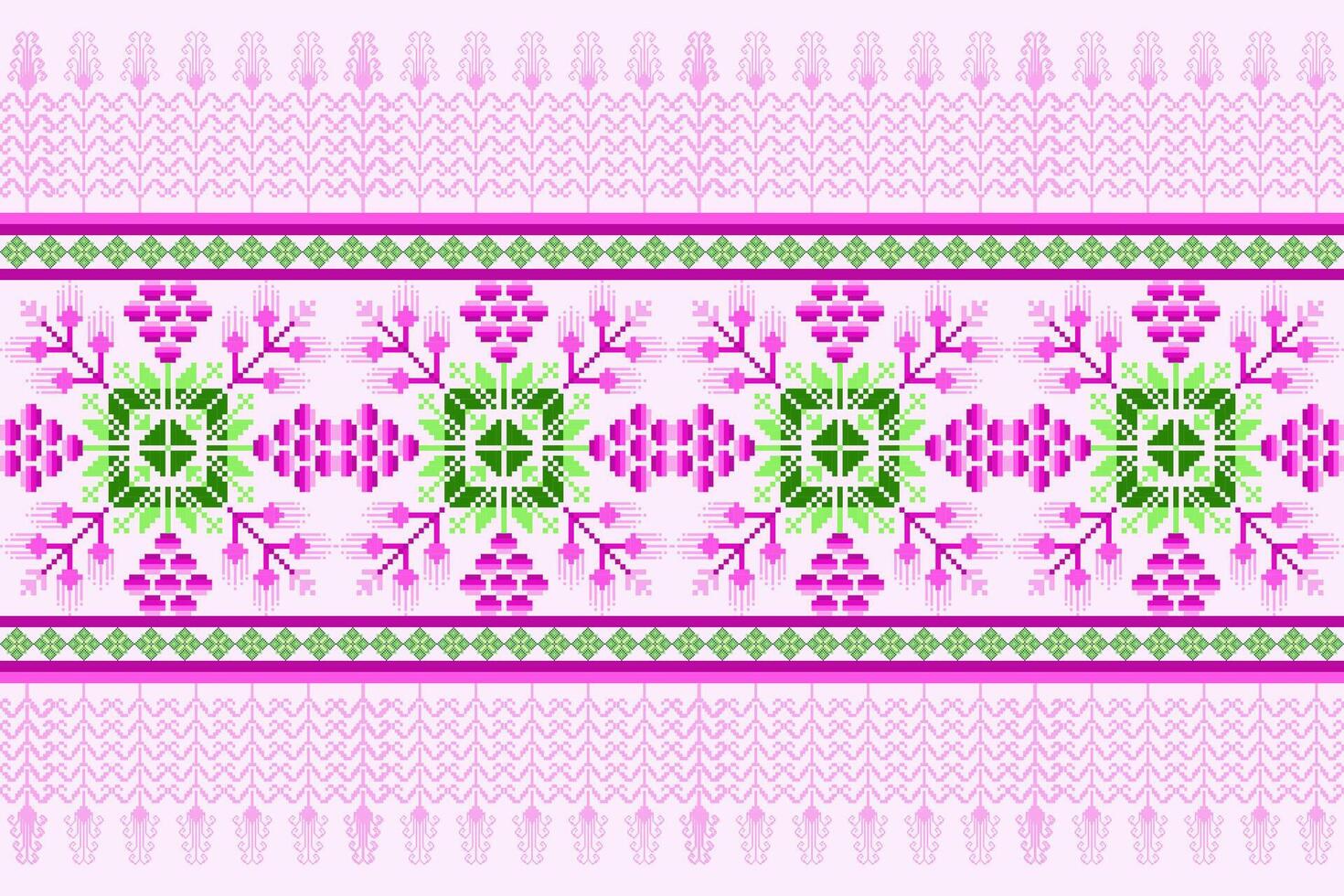 Blumen- Kreuz Stich Stickerei hintergrund.geometrisch ethnisch orientalisch nahtlos Muster traditionell.aztekisch Stil abstrakt vektor.design zum textur, stoff, kleidung, verpackung, dekoration, teppich. vektor