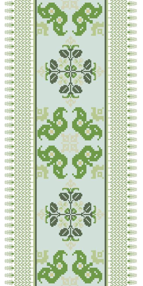 blommig korsa sy broderi bakgrund.geometrisk etnisk orientalisk sömlös mönster traditionell.aztec stil abstrakt vector.design för textur, tyg, kläder, inslagning, dekoration, matta. vektor