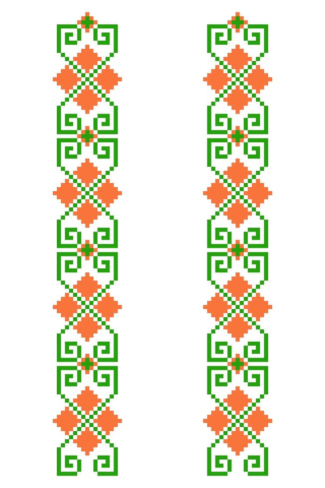 Blumen- Kreuz Stich Stickerei hintergrund.geometrisch ethnisch orientalisch nahtlos Muster traditionell.aztekisch Stil abstrakt vektor.design zum textur, stoff, kleidung, verpackung, dekoration, teppich. vektor