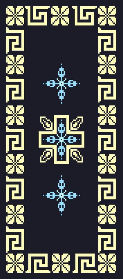 blommig korsa sy broderi bakgrund.geometrisk etnisk orientalisk sömlös mönster traditionell.aztec stil abstrakt vector.design för textur, tyg, kläder, inslagning, dekoration, matta. vektor