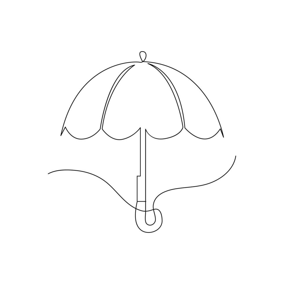 vektor kontinuerlig enda liner konst illustration av paraply begrepp av säkerhet