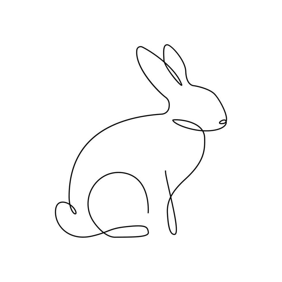 Vektor Hase kontinuierlich Single Linie Kunst Zeichnung editierbar Schlaganfall Illustration und minimalistisch