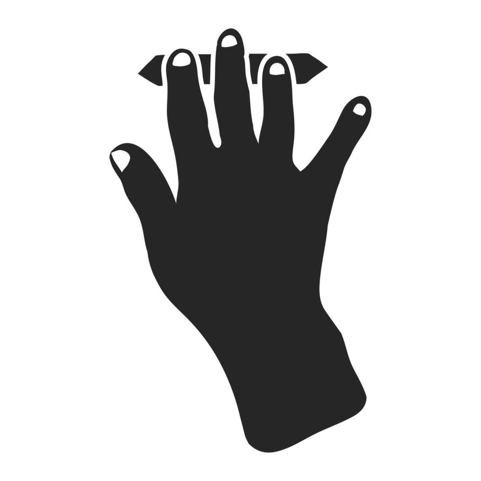 hand dragen pekplatta finger gest vektor illustration