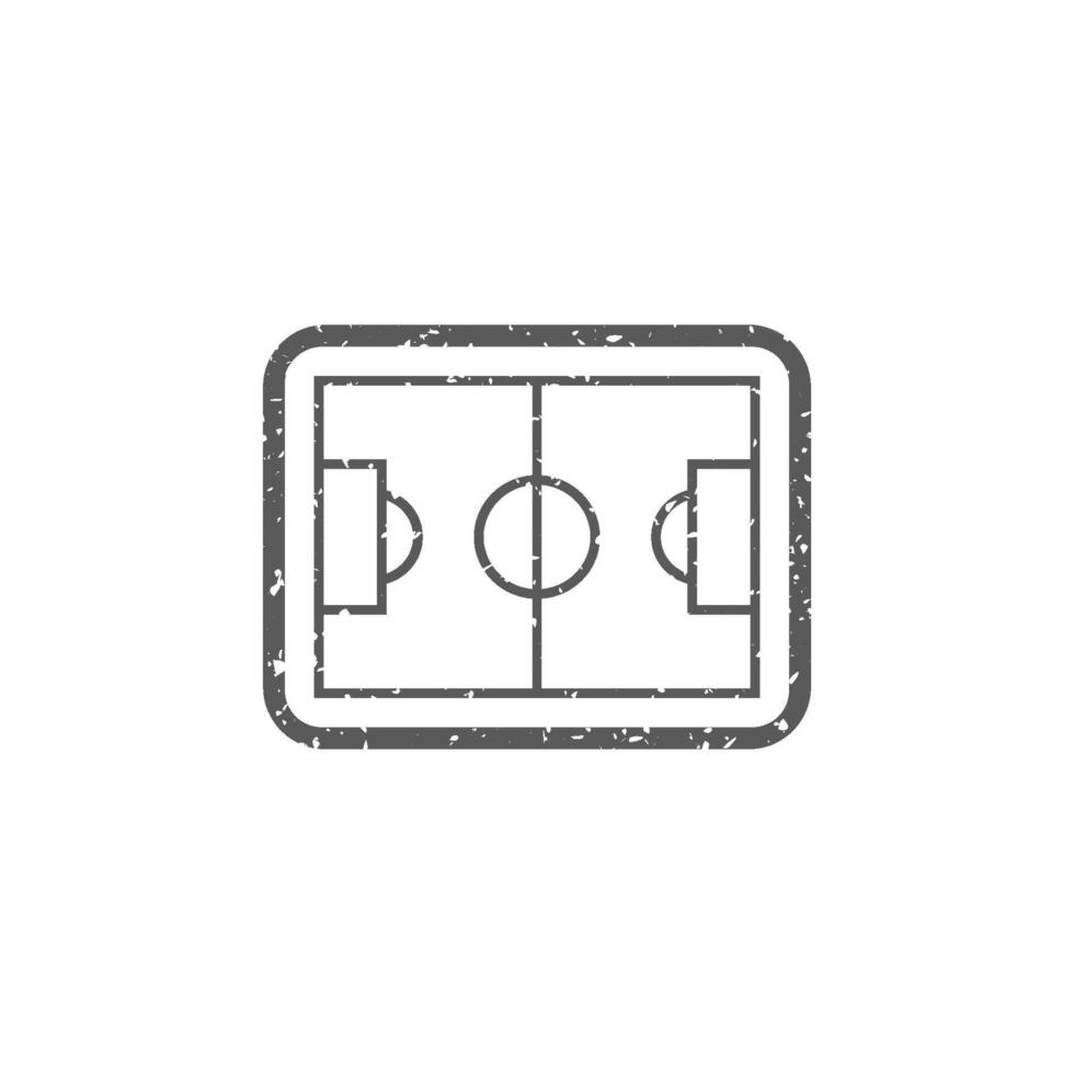fotboll fält ikon i grunge textur vektor illustration