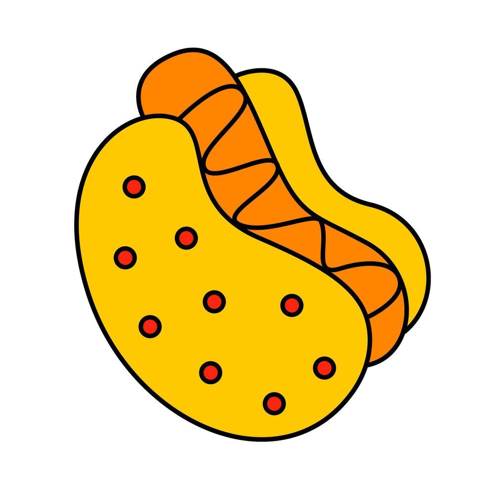 Hotdog von Sommer- Kritzeleien Symbol einstellen vektor