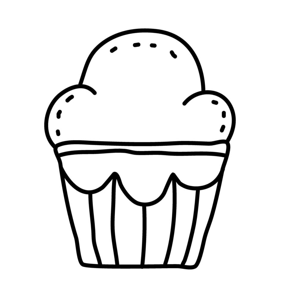 Cupcake von Sommer- Kritzeleien Symbol einstellen vektor