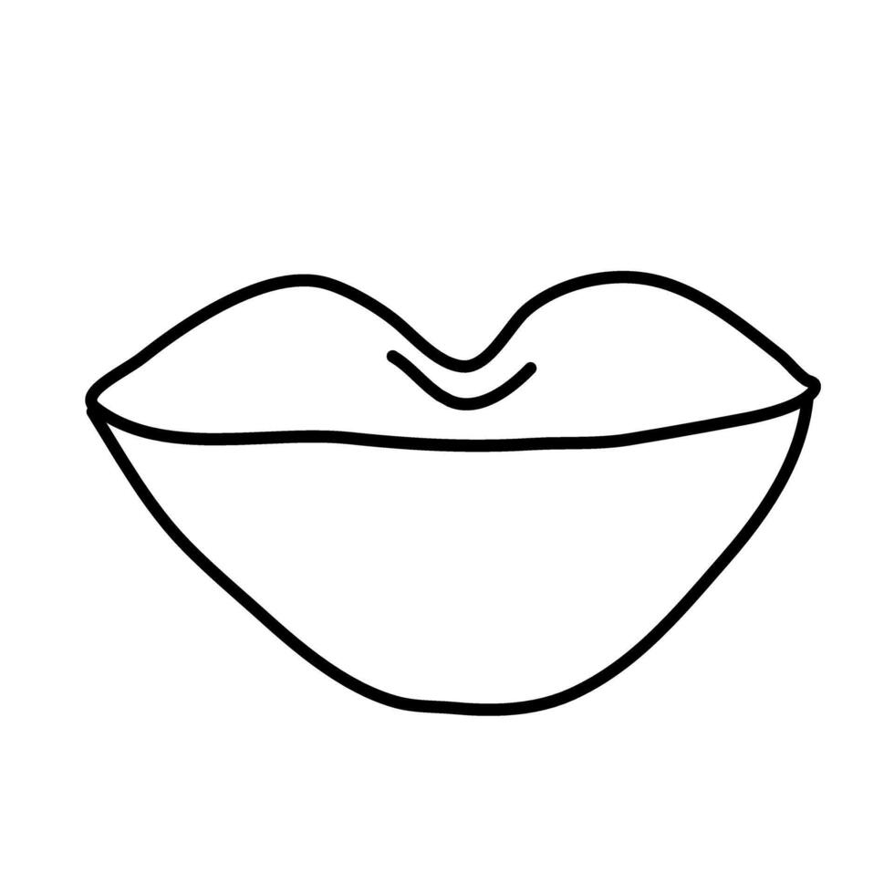 Lippe von Sommer- Kritzeleien Symbol einstellen vektor