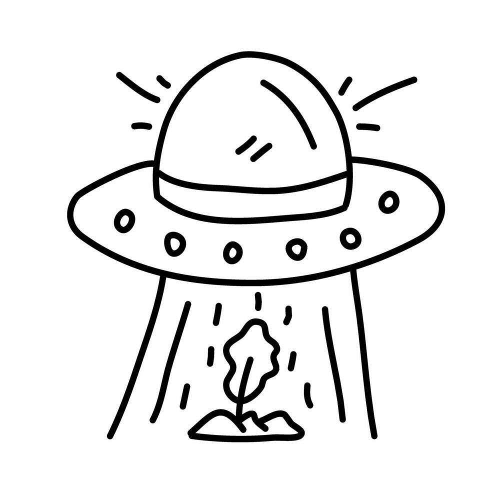 UFO av sommar klotter ikon uppsättning vektor