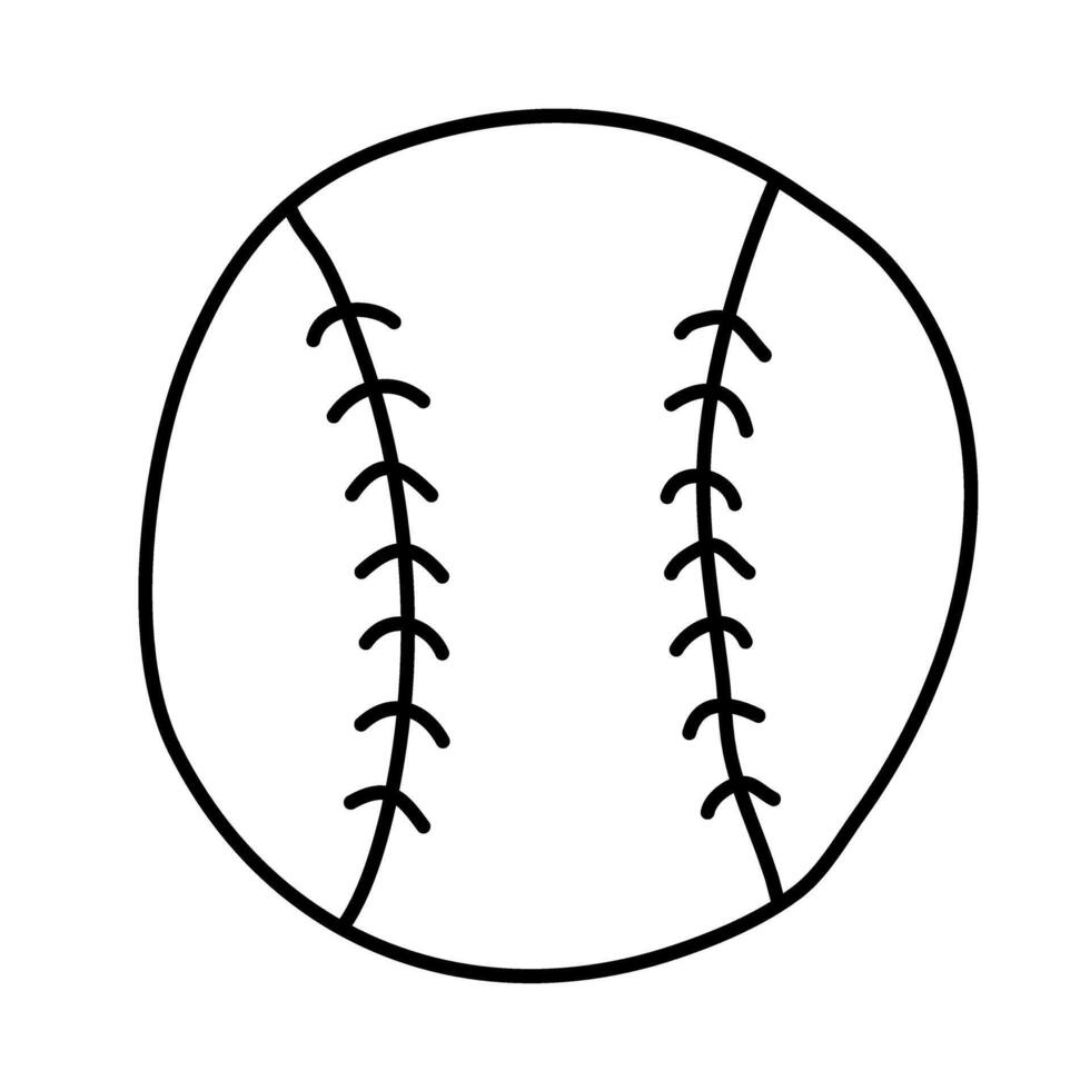 baseboll av sommar klotter ikon uppsättning vektor