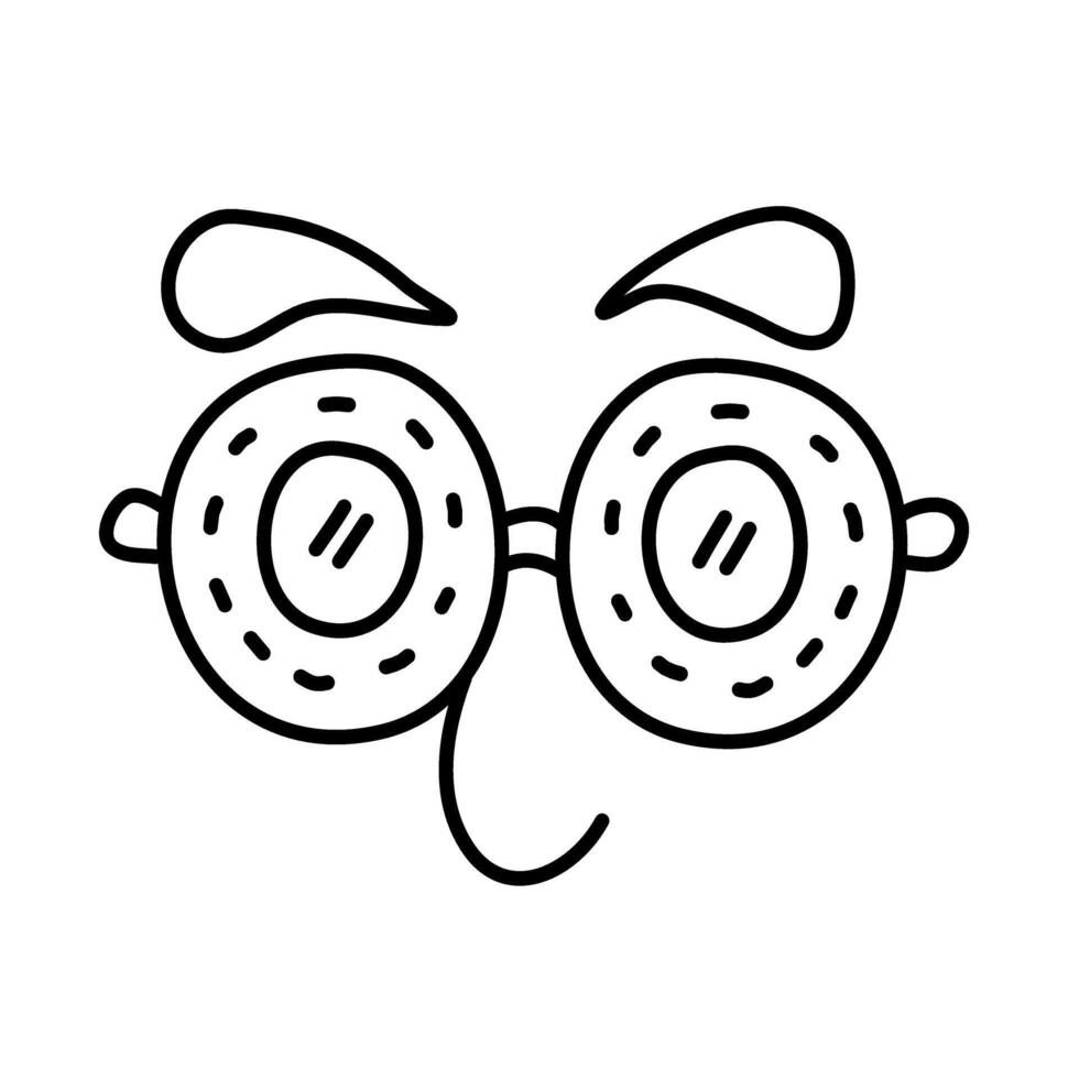 glasögon av sommar klotter ikon uppsättning vektor