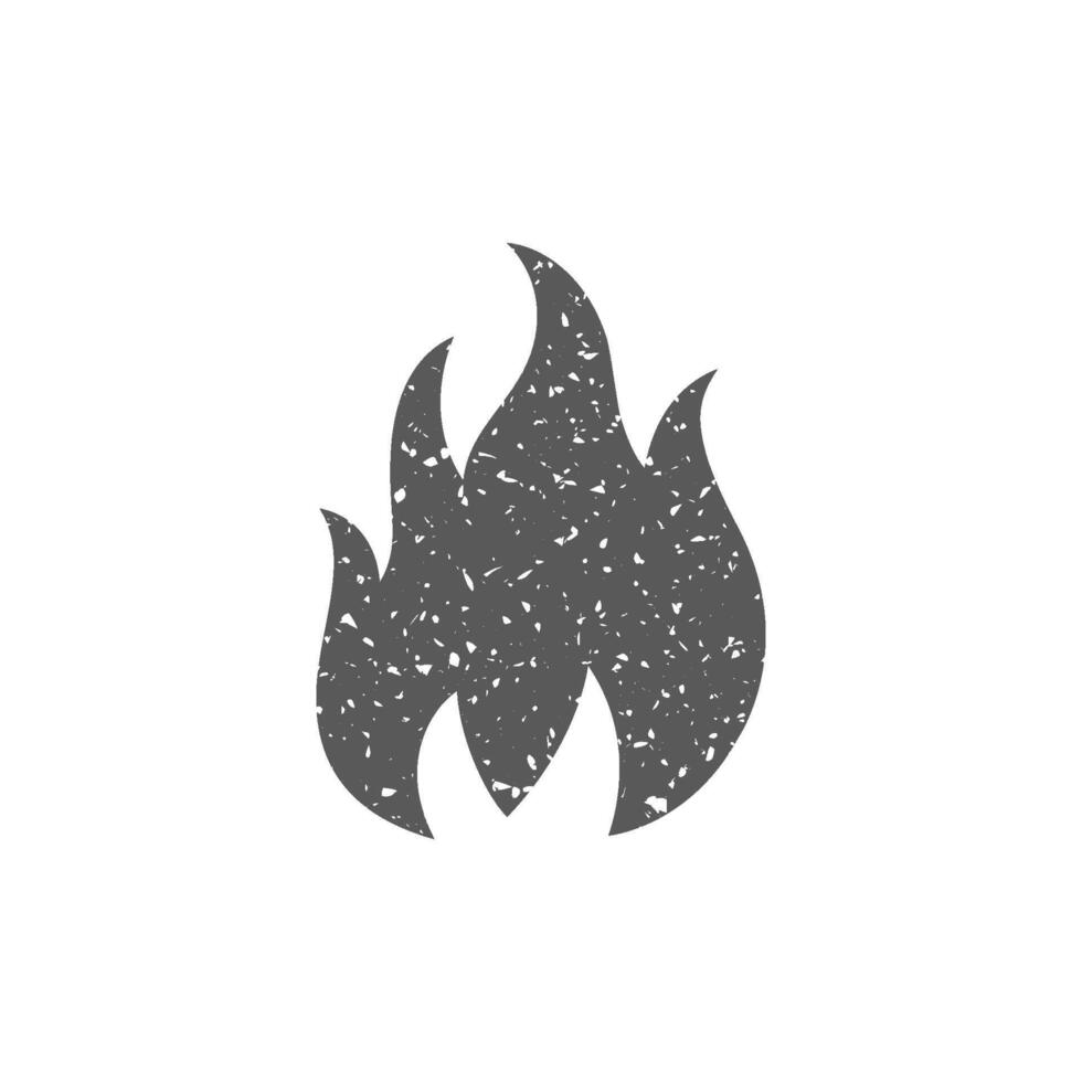 Feuer Symbol im Grunge Textur Vektor Illustration