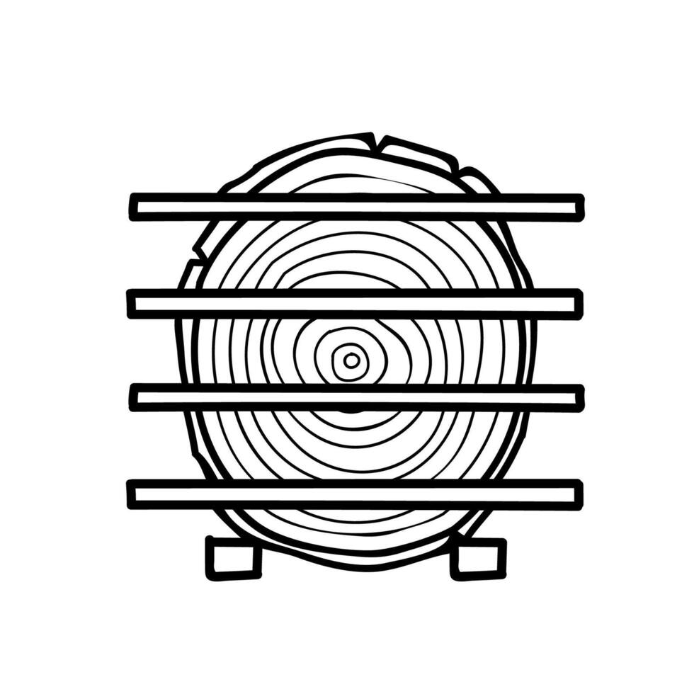 Holz Mahlen Schnitt gestapelt Symbol. Hand gezeichnet Vektor Illustration. editierbar Linie Schlaganfall