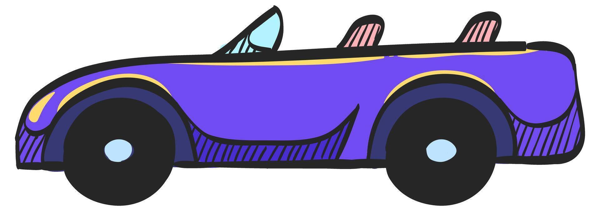 sport bil ikon i hand dragen Färg vektor illustration