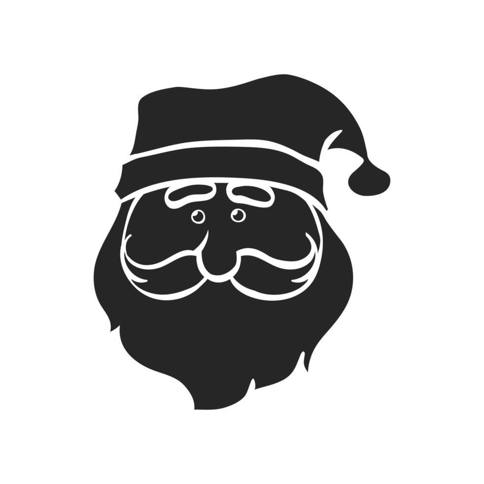 hand dragen santa claus huvud vektor illustration