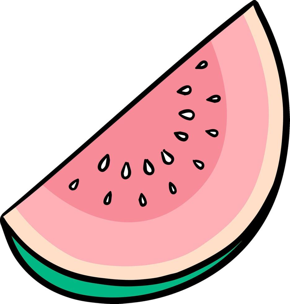 Obst Scheibe Hand gezeichnet Wassermelone oder Melone Farbe Vektor Illustration